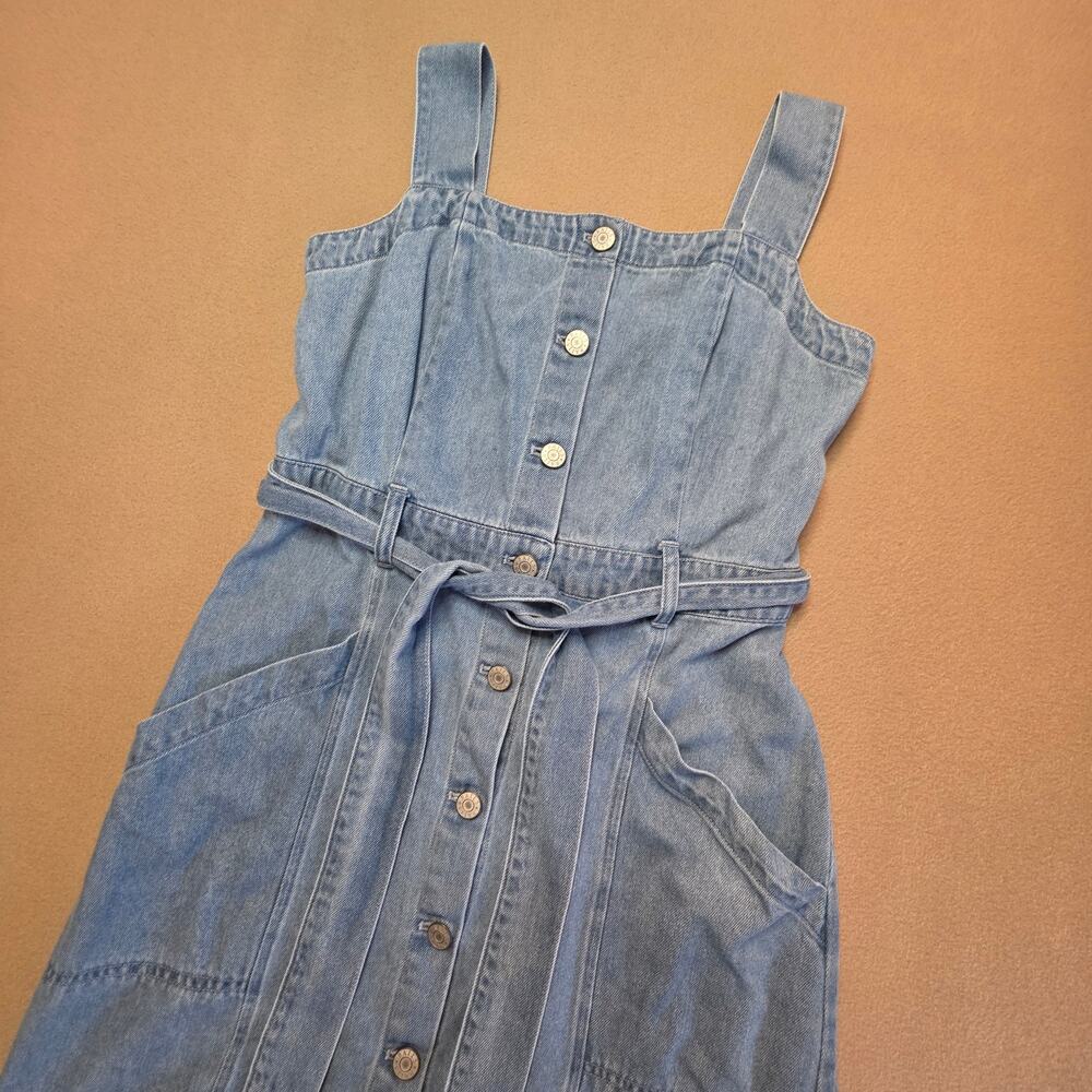 Rails Anita Denim Mini Dress Ocean Light Wash Sz Small Sleeveless Button Front